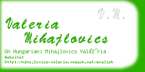 valeria mihajlovics business card